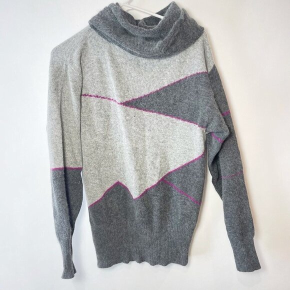 Christian Dior Womens Vtg Wool Blend Sweater Colorblock S Long Sleeve 80s 90s - Picture 1 of 6